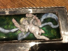 M D Spooner, a Silver plated Hand Enamelled Jewellery Box with Cupid & Fairy - Thumbnail 7