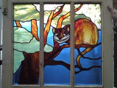 Alice in Wonderland, a Five Piece Suite of Stained & Leaded Glass Doors - Thumbnail 4
