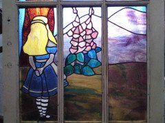 Alice in Wonderland, a Five Piece Suite of Stained & Leaded Glass Doors - Thumbnail 7
