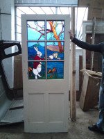 Alice in Wonderland, a Five Piece Suite of Stained & Leaded Glass Doors - Thumbnail 11