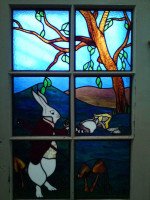 Alice in Wonderland, a Five Piece Suite of Stained & Leaded Glass Doors - Thumbnail 13