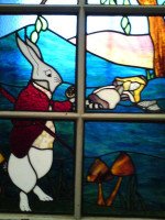 Alice in Wonderland, a Five Piece Suite of Stained & Leaded Glass Doors - Thumbnail 14