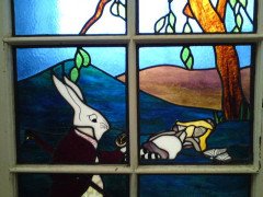 Alice in Wonderland, a Five Piece Suite of Stained & Leaded Glass Doors - Thumbnail 15