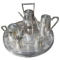 Richard Hunt. Rare Silver Plated Six Piece Matching Tea & Coffee Service