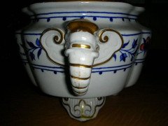 Dr. C. Dresser, attributed. Made by Royal Worcester, Blue & White Elephant Tureen - Thumbnail 3