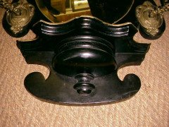 Aesthetic Movement Ebonised and Gilt Mirror with Brass Candle Sconces - Thumbnail 3
