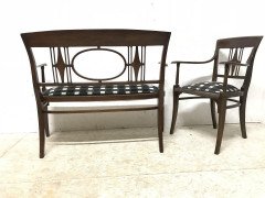 Josef Hoffmann in the Style Of. A Secessionist Five-Piece Bentwood Salon Set - Thumbnail 11