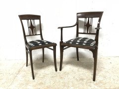 Josef Hoffmann in the Style Of. A Secessionist Five-Piece Bentwood Salon Set - Thumbnail 12