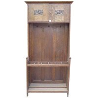 E. A. Taylor Attributed, Made by Wylie & Lochhead. Arts & Crafts Oak Hallstand - Thumbnail 1