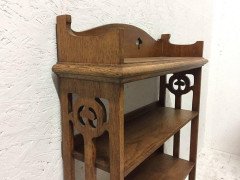 Liberty & Co. Attributed, an Arts & Crafts Oak Bookcase with floral cut-outs - Thumbnail 3