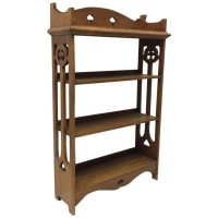 Liberty & Co. Attributed, Arts & Crafts Oak Bookcase with floral cut-outs - Thumbnail 5