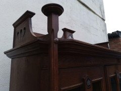 Wylie & Lochhead, Arts & Crafts Voysey Style Bookcase with Pewter & Ebony Inlays - Thumbnail 4