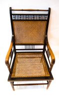 E. W. Godwin. An Anglo-Japanese Ebonised Beech and Caned Armchair - Thumbnail 3