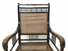 E. W. Godwin. An Anglo-Japanese Ebonised Beech and Caned Armchair - Thumbnail 5