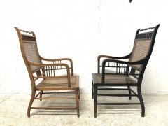 E. W. Godwin. An Anglo-Japanese Ebonised Beech and Caned Armchair - Thumbnail 9