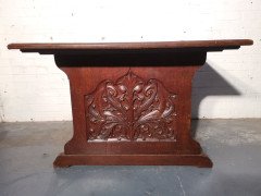 George Jack for Morris & Co., ( attributed. ). An Exceptional Arts & Crafts Quarter Sawn Oak Library Table/double Desk - Thumbnail 2