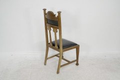 Set of Six Arts & Crafts Chairs with Stylized Floral Inlays Using Pewter Ebony - Thumbnail 10