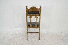 Set of Six Arts & Crafts Chairs with Stylized Floral Inlays Using Pewter Ebony - Thumbnail 11