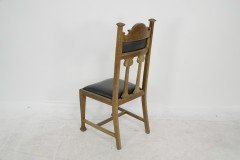 Set of Six Arts & Crafts Chairs with Stylised Floral Inlays Using Pewter Ebony - Thumbnail 12