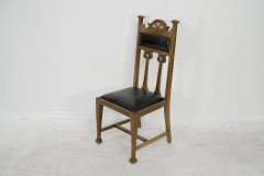 Set of Six Arts & Crafts Chairs with Stylised Floral Inlays Using Pewter Ebony - Thumbnail 13