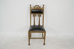 Set of Six Arts & Crafts Chairs with Stylized Floral Inlays Using Pewter Ebony - Thumbnail 15