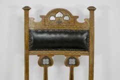 Set of Six Arts & Crafts Chairs with Stylized Floral Inlays Using Pewter Ebony - Thumbnail 16