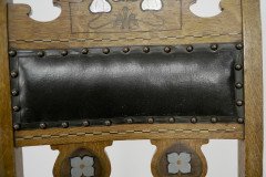 Set of Six Arts & Crafts Chairs with Stylized Floral Inlays Using Pewter Ebony - Thumbnail 18