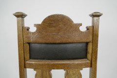 Set of Six Arts & Crafts Chairs with Stylized Floral Inlays Using Pewter Ebony - Thumbnail 21