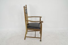 Set of Six Arts & Crafts Chairs with Stylized Floral Inlays Using Pewter Ebony - Thumbnail 26