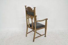 Set of Six Arts & Crafts Chairs with Stylized Floral Inlays Using Pewter Ebony - Thumbnail 27