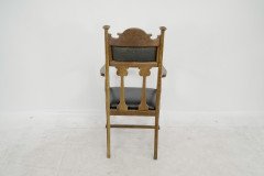 Set of Six Arts & Crafts Chairs with Stylized Floral Inlays Using Pewter Ebony - Thumbnail 28
