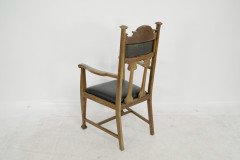 Set of Six Arts & Crafts Chairs with Stylised Floral Inlays Using Pewter Ebony - Thumbnail 29