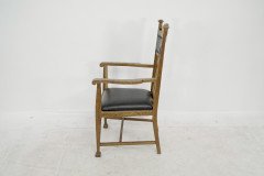 Set of Six Arts & Crafts Chairs with Stylised Floral Inlays Using Pewter Ebony - Thumbnail 30