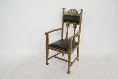 Set of Six Arts & Crafts Chairs with Stylized Floral Inlays Using Pewter Ebony - Thumbnail 31