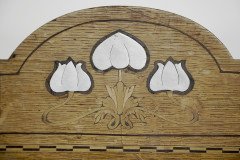 Set of Six Arts & Crafts Chairs with Stylized Floral Inlays Using Pewter Ebony - Thumbnail 34