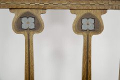 Set of Six Arts & Crafts Chairs with Stylised Floral Inlays Using Pewter Ebony - Thumbnail 35