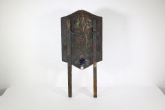 Margaret Gilmour Arts & Crafts Brass Wall Sconce with Stylised Floral Decoration - Thumbnail 2