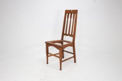 Two Glasgow-Style Arts & Crafts Oak Armchairs & a Single Matching Dining Chair - Thumbnail 3