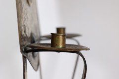 Margaret Gilmour Arts & Crafts Brass Wall Sconce with Stylized Floral Decoration - Thumbnail 8