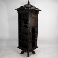 Seymour Easton. A Gothic Revival Ebonised Tabard Inn Library Revolving Bookcase - Thumbnail 3