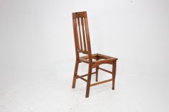 Two Glasgow-Style Arts & Crafts Oak Armchairs & Single Matching Dining Chair - Thumbnail 7