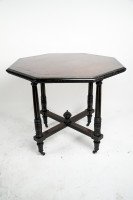 Gillows, attributed. Aesthetic Movement Ebonized Mahogany Centre Table with Amboyna Top - Thumbnail 3