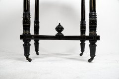 Gillows, attributed. Aesthetic Movement Ebonized Mahogany Centre Table with Amboyna Top - Thumbnail 4