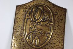 Margaret Gilmour Arts & Crafts Brass Wall Sconce with Stylised Floral Decoration - Thumbnail 14
