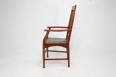 Two Glasgow-Style Arts & Crafts Oak Armchairs & Single Matching Dining Chair - Thumbnail 12