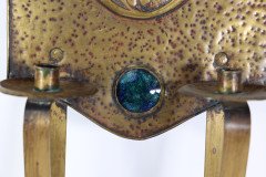 Margaret Gilmour Arts & Crafts Brass Wall Sconce with Stylised Floral Decoration - Thumbnail 15