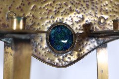 Margaret Gilmour Arts & Crafts Brass Wall Sconce with Stylised Floral Decoration - Thumbnail 16