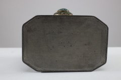 W. A. Perry, Arts & Crafts Hand Hammered Pewter Box with Oval Turquoise Jewel - Thumbnail 15