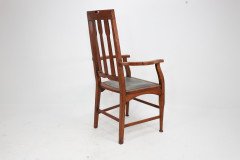 Two Glasgow-Style Arts & Crafts Oak Armchairs & Single Matching Dining Chair - Thumbnail 15