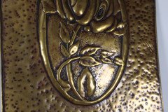 Margaret Gilmour Arts & Crafts Brass Wall Sconce with Stylised Floral Decoration - Thumbnail 18
